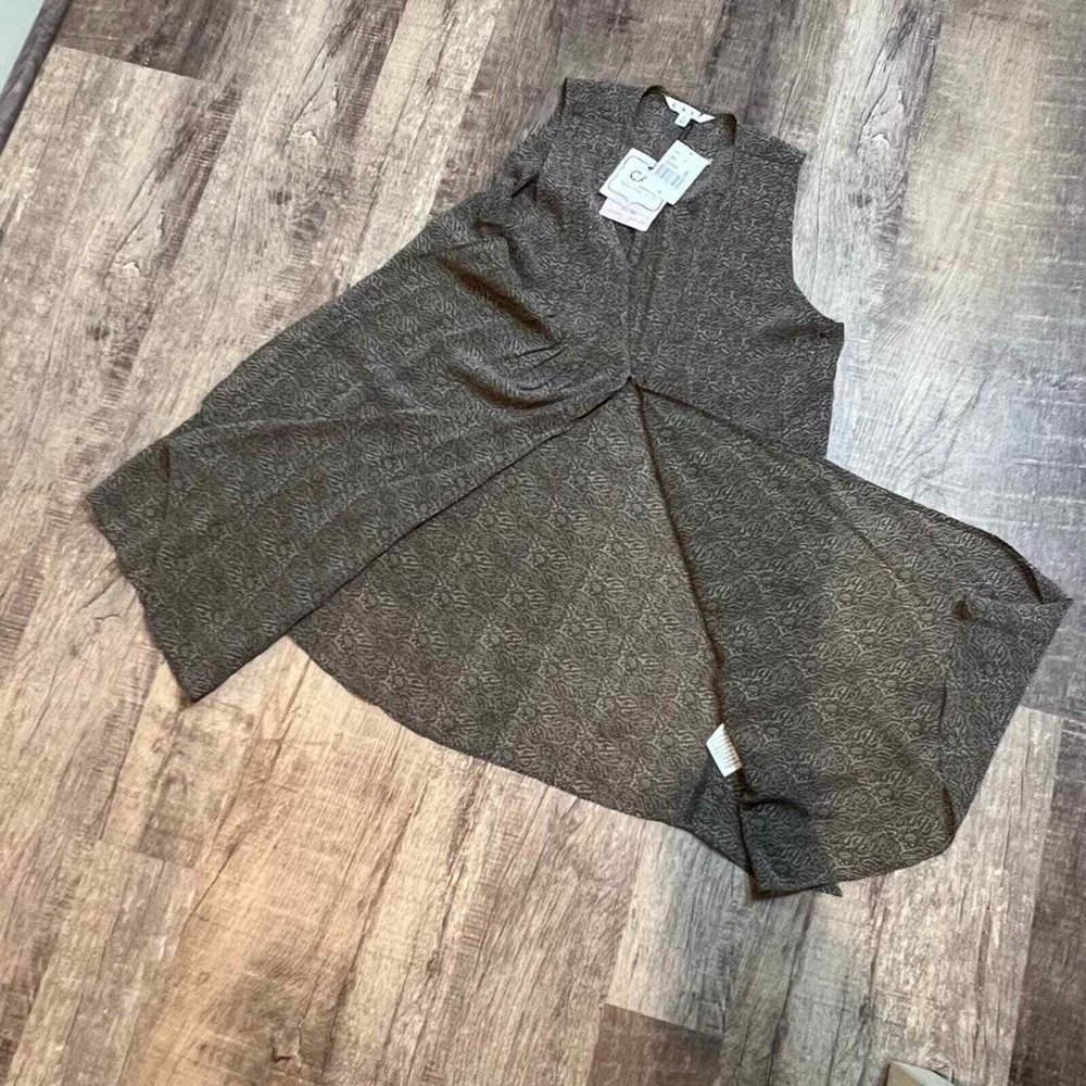 CAbi chiffon Lagenlook sleeveless Lightweight Neutral‎ Tunic vest small NWT - Picture 7 of 8